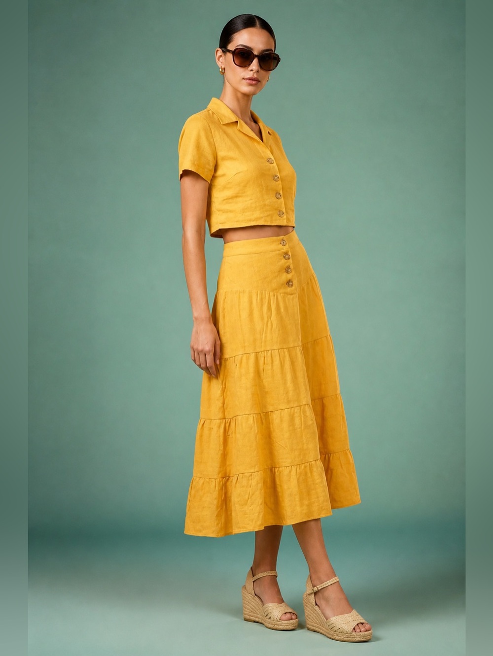 Vintage King Road Maxi Skirt Honey Gold Womens Size XL Style 5121499